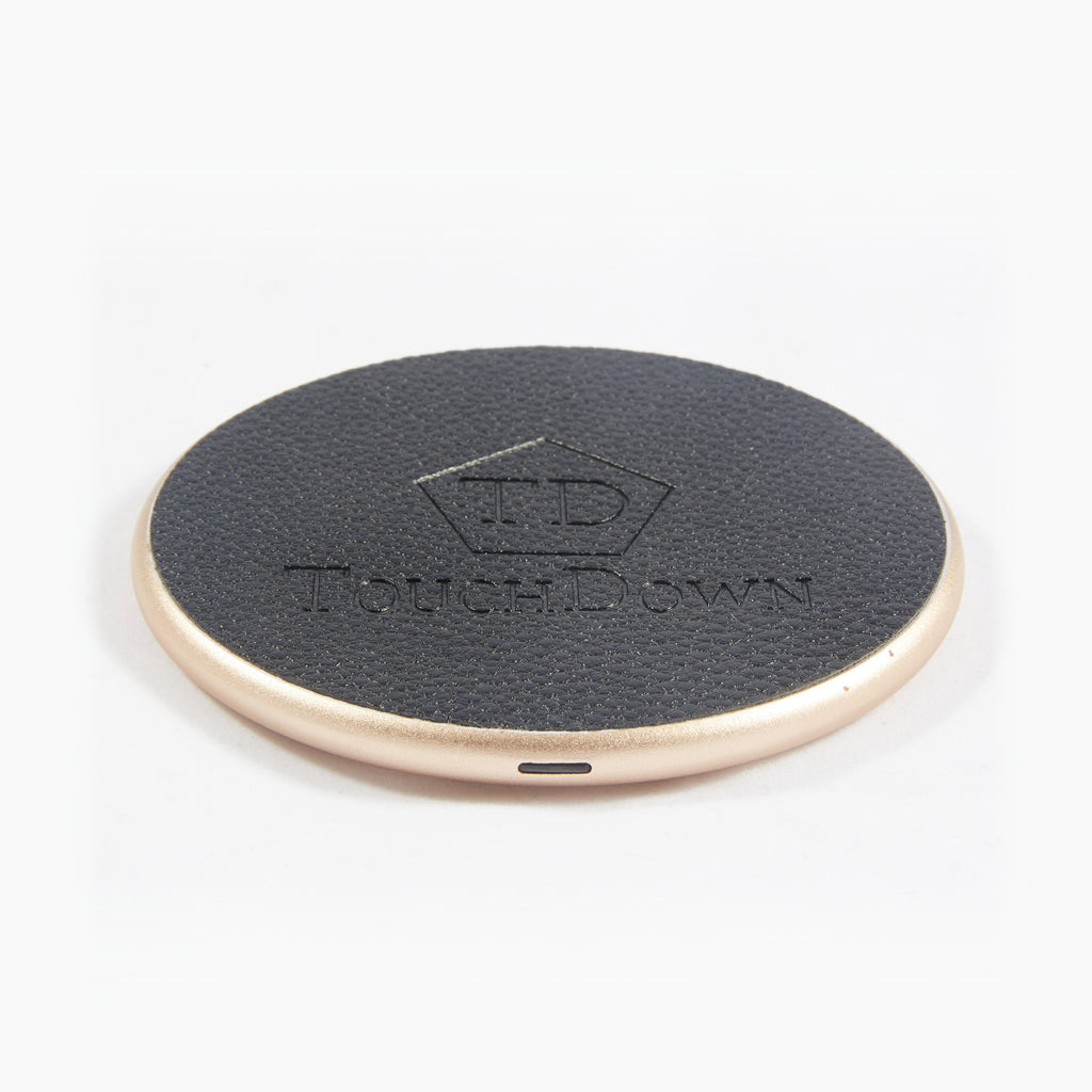 Circular Leather Charging Pad - Business Edition - Silver - TouchDown Charging