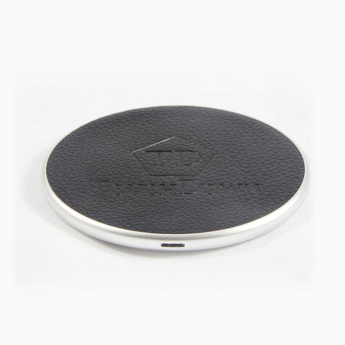 Circular Leather Charging Pad - Business Edition - Black - TouchDown Charging