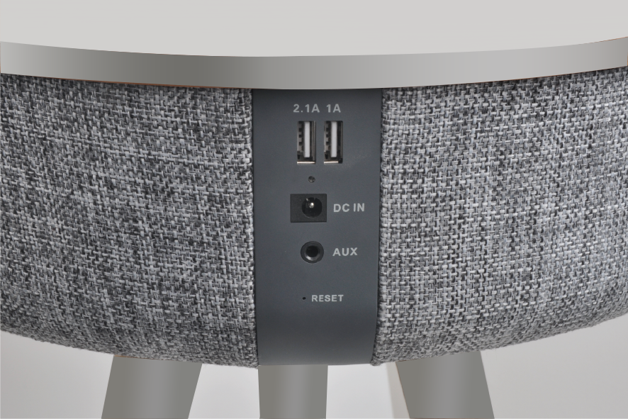TouchDown Audio - Designer Speaker Table (French Grey) - TouchDown Charging