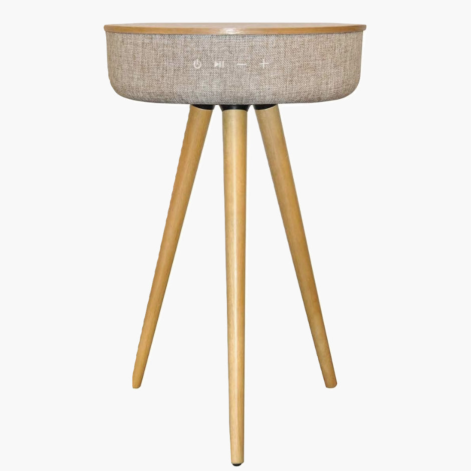 TouchDown Audio - Designer Speaker Table (Walnut) - TouchDown Charging
